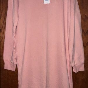 Adidas Medium Soft Pink Crewneck sweatshirt Dress NWT